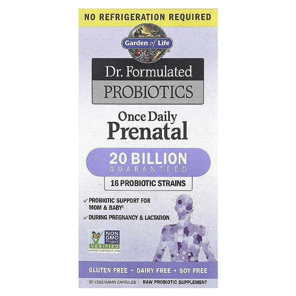 Garden of Life - Probiótico Pré-Natal Dr. Formulated Once Daily Prenatal 30 Cápsulas