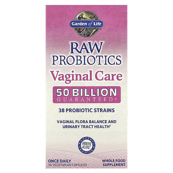 Garden of Life - Probiótico para Saúde Vaginal RAW Probiotics Vaginal Care 30 Cápsulas
