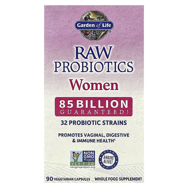 Garden of Life - Probiótico Feminino RAW Probiotics Women 85 Bilhões 90 Cápsulas