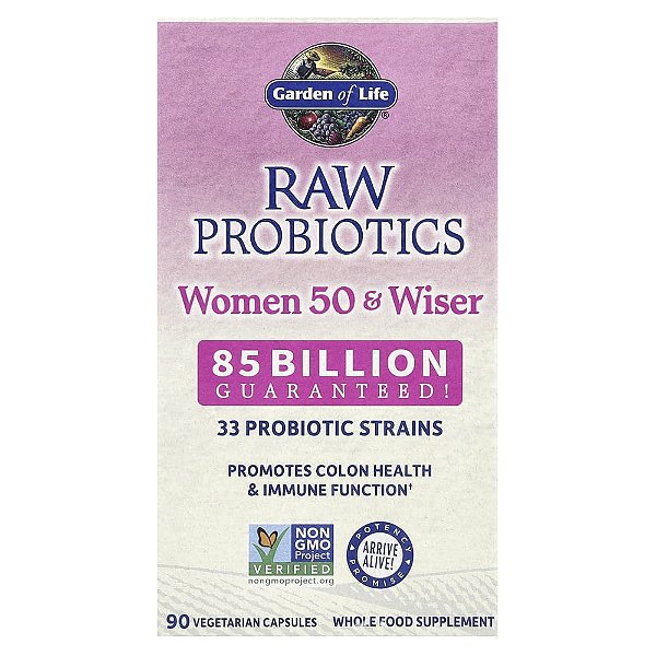Garden of Life - Probiótico Feminino 50+ RAW Probiotics Women 50 & Wiser 90 Cápsulas