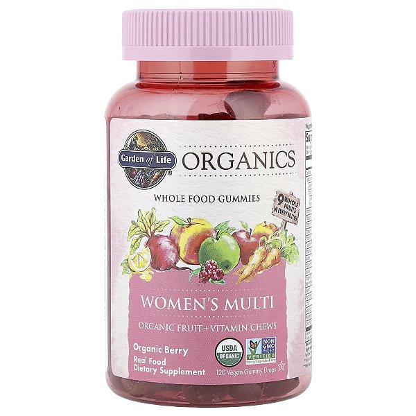 Garden of Life - Multivitamínico Feminino em Gomas mykind Organics Women's Multi Frutos Silvestres 120 Gomas