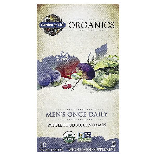 Garden of Life - Multivitamínico Masculino Diário mykind Organics Men's Once Daily 30 Comprimidos