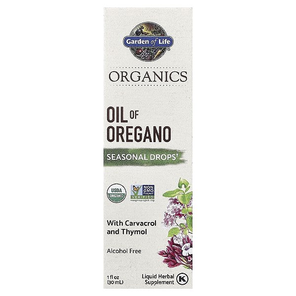 Garden of Life - Extrato de Óleo de Orégano Orgânico em Gotas mykind Organics 30 ml