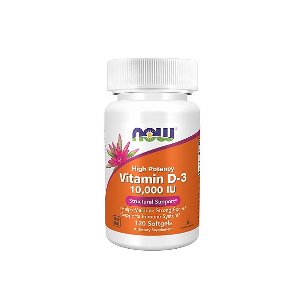 Vitamina D-3 10,000 Ui 120 Softgels - NOW