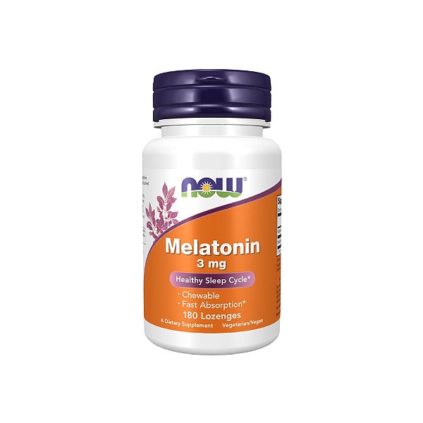 Melatonina 3mg 180 Pastilhas mastigáveis - Now Foods