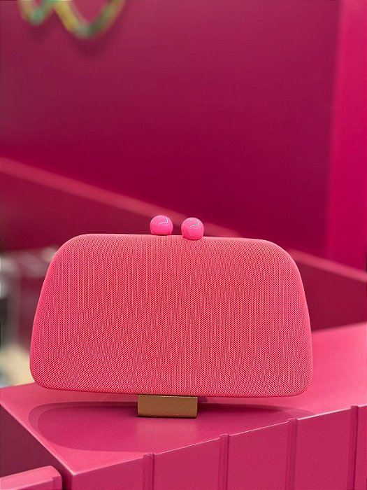 BOLSA ROSA NEON TECIDO TELADO TRAPÉZIO