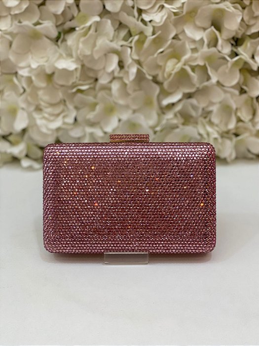 BOLSA MINU ROSA CHA QUADRADA FINA
