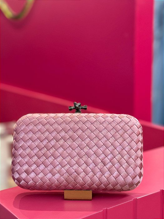 BOLSA BOTTEGA ROSA CHA QUADRADA GD