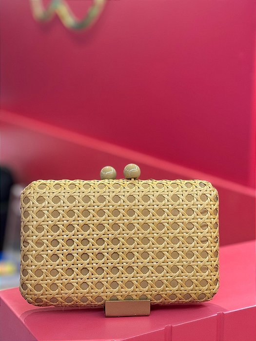 BOLSA PALHA TRANÇADA RATTAN