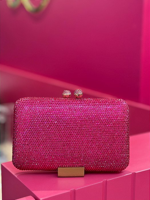 BOLSA MINU PINK BOTÃO DOURADO