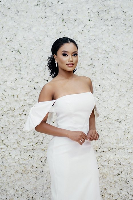 VESTIDO MIDI AGILITÁ BRANCO OMBRO A OMBRO LAÇO