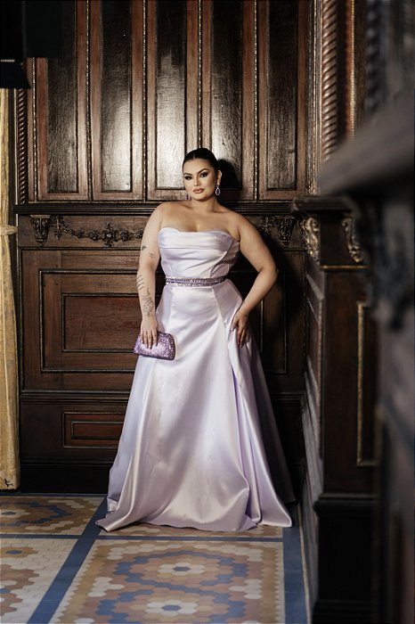 VESTIDO TOMARA QUE CAIA PRINCESA LILÁ/ LAVANDA