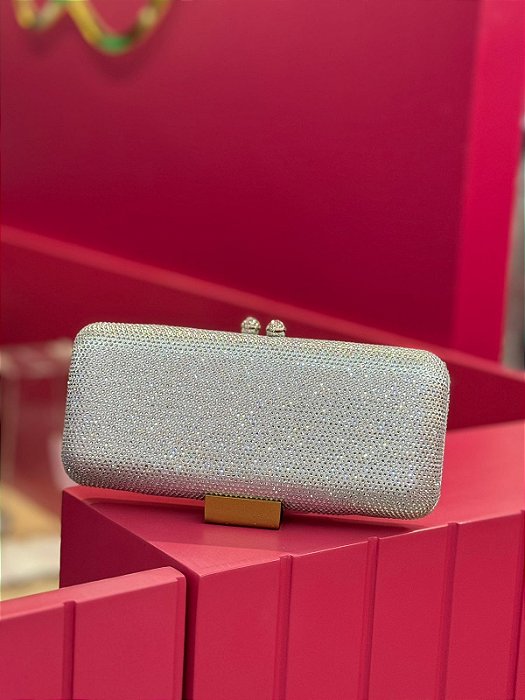 BOLSA PRATA CARTEIRA STRASS