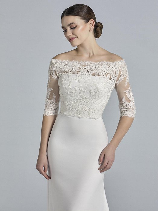 CASAQUETO RENDA OMBRO A OMBRO PRONOVIAS