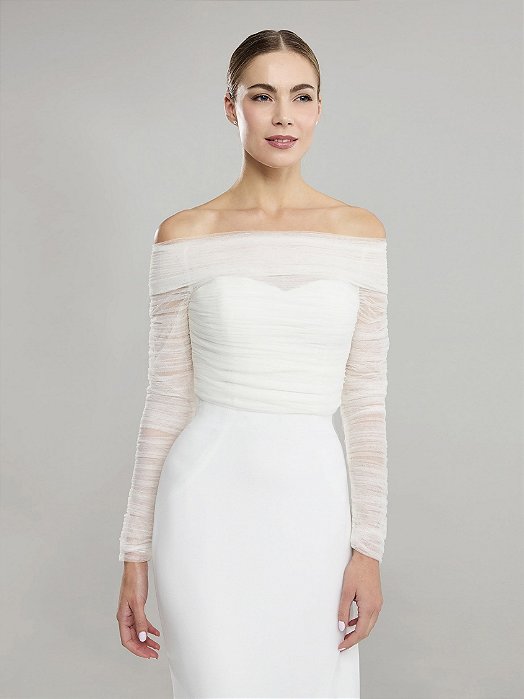 CASAQUETO TULE DRAPEADO PRONOVIAS