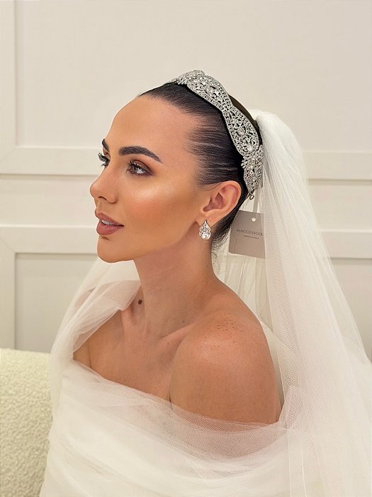 TIARA ROSE VINTAGE OURO BRANCO MÉDIA