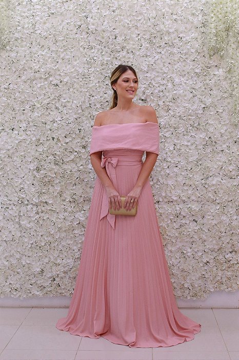 Vestido ombro a ombro com cinto sales