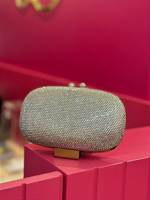 BOLSA MINU STRASS OVAL PEQUENA