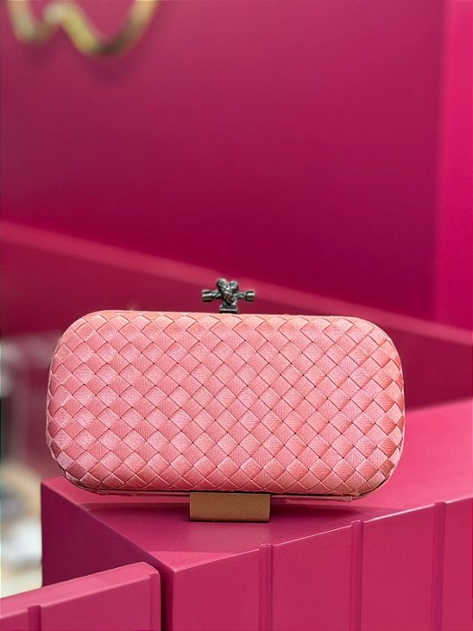 BOLSA BOTTEGA ROSA CHICLETE
