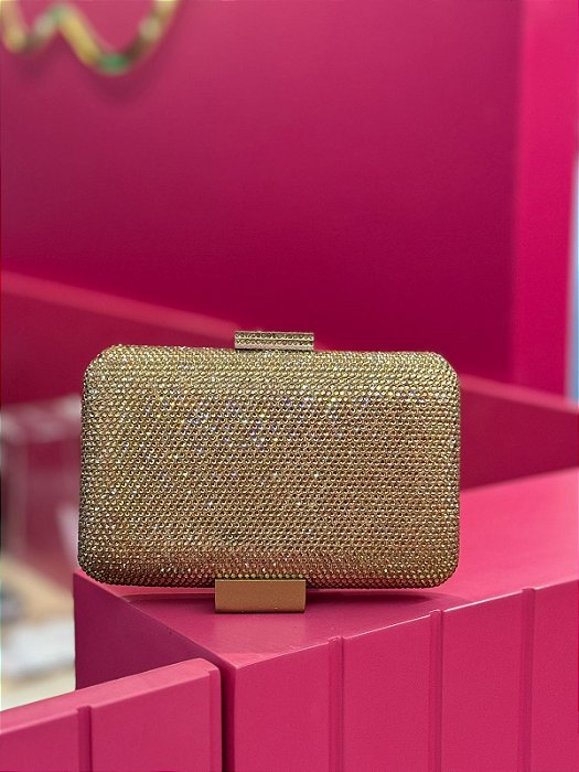 BOLSA MINU DOURADA QUADRADA