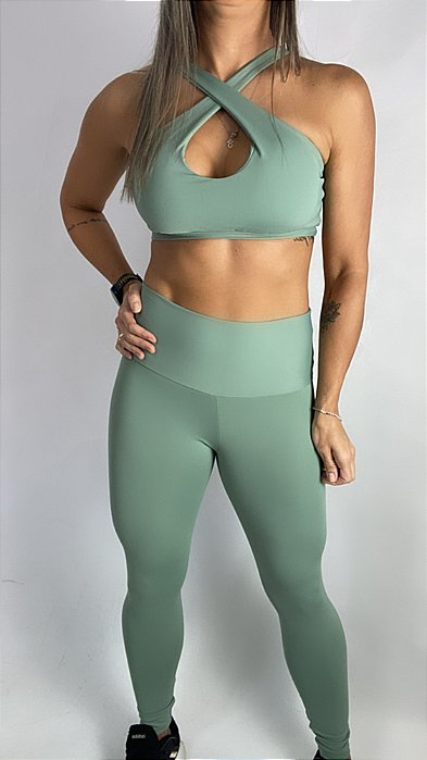Calça Legging Verde Emana / Cintura Alta