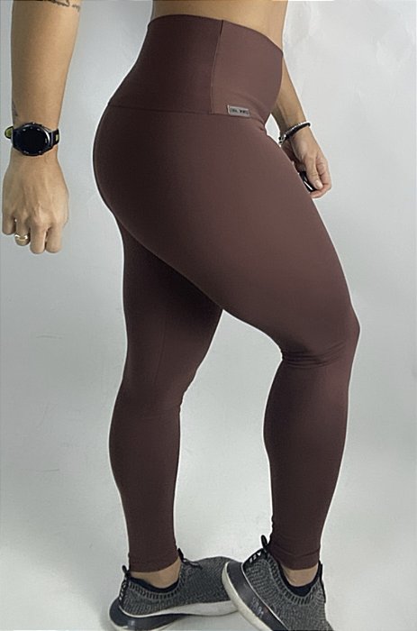 Calça Legging Marrom Café Emana / Cintura Alta