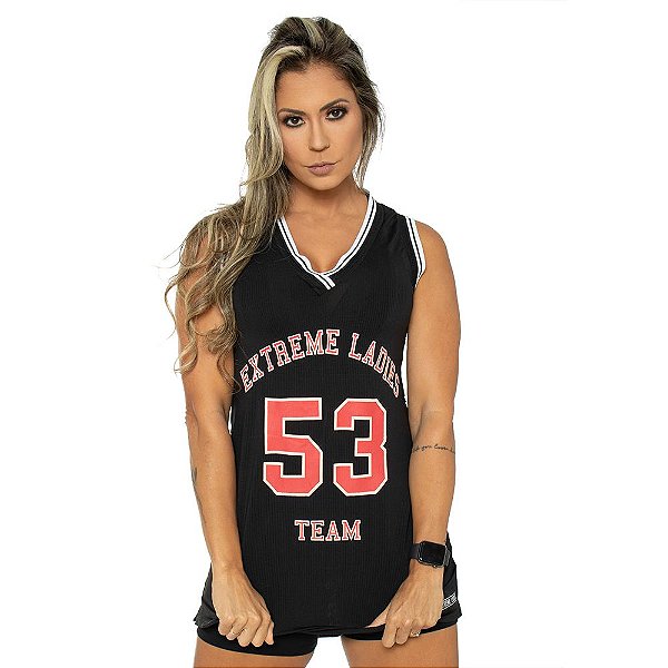 Vestido Basket Team Black / Regata Basquete Preta - Extreme Ladies