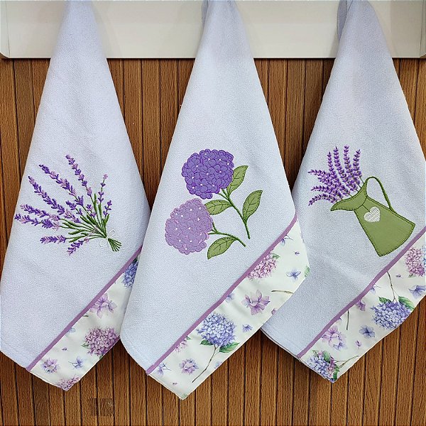 KIT 3 PANO DE PRATO – FLORES, 65CM X 44CM