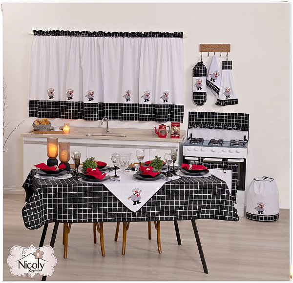 Toalha de Mesa Para 8 Cadeiras – Cozinheiro, 2,50m x 1,40cm.