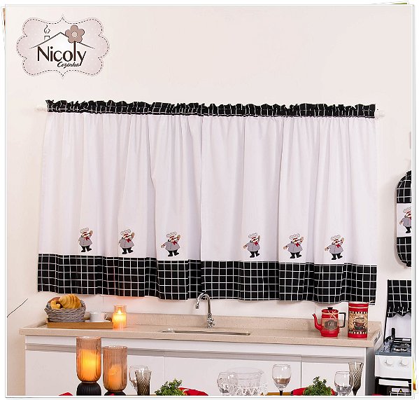 CORTINA MARCELA - COZINHEIRO, 3M X 1,15M