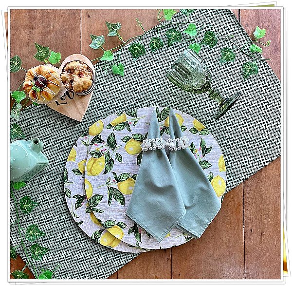 Kit Mesa Posta 4 lugares Completos - Limão Siciliano