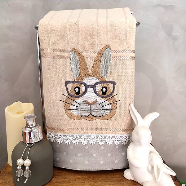 TOALHA DE LAVABO AVULSO BORDADO PÁSCOA - 066.