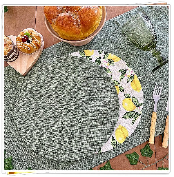 Kit Mesa Posta 6 Lugares Completos - Limão Siciliano