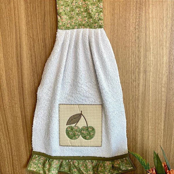 BATE MÃO – CEREJA VERDE, 44CM X 26CM.