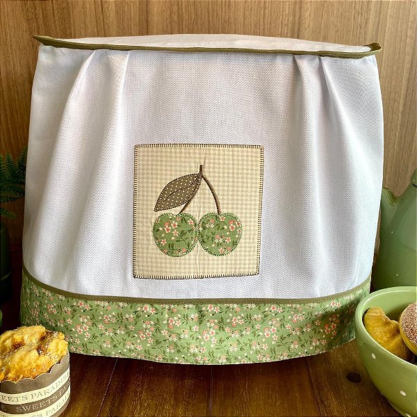 CAPA DE BATEDEIRA- CEREJA VERDE, 63CM X 38CM.