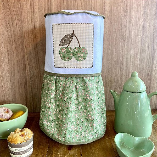 CAPA DE LIQUIDIFICADOR - CEREJA VERDE, 63CM X 38CM.