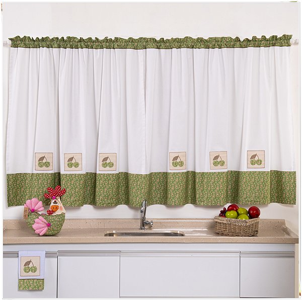 CORTINA MARCELA - CEREJA VERDE, 3M X 1,15M