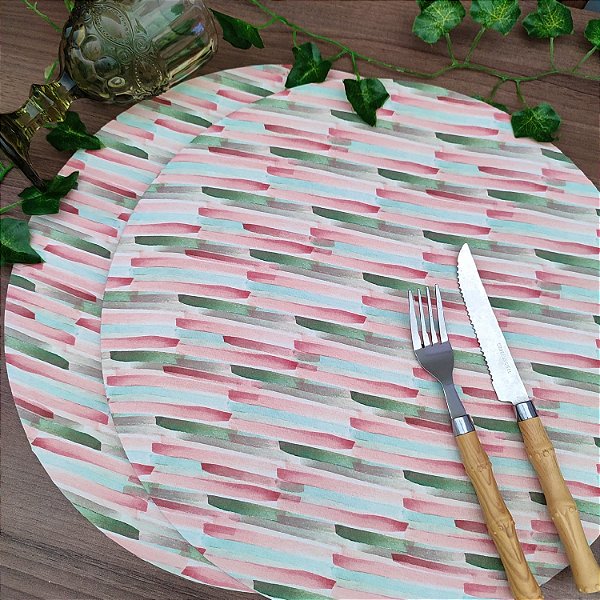 Kit 2 Sousplat – listras coloridas