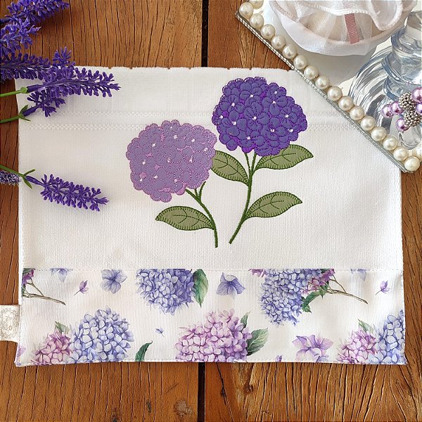 TOALHA DE LAVABO AVULSO BORDADO - HORTENSIA, 30CM X 45CM
