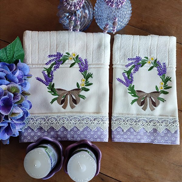 JOGO ROSTO E LAVABO - LAÇO LILAS.