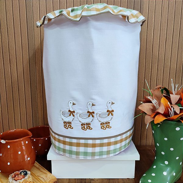 CAPA GALÃO 10 LITROS – PATO COUNTRY, 27CM X 25CM.