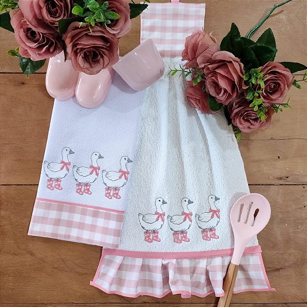 JOGO BATE MÃO E PANO DE PRATO - PATO BABY.