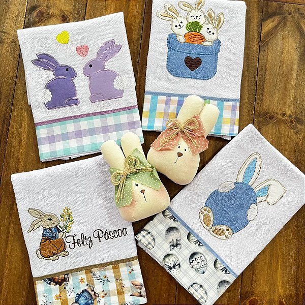 KIT 4 PANOS DE PRATO PÁSCOA - VIDA