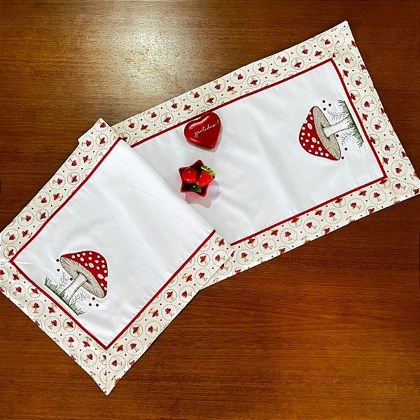 Caminho de Mesa Especial – COGUMELO, 1.10 X 40CM