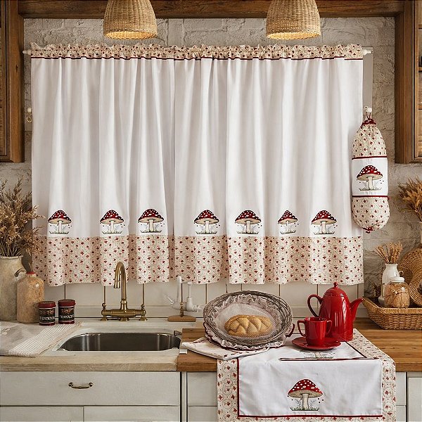 CORTINA MARCELA - COGUMELO, 3.00 X 1.15CM