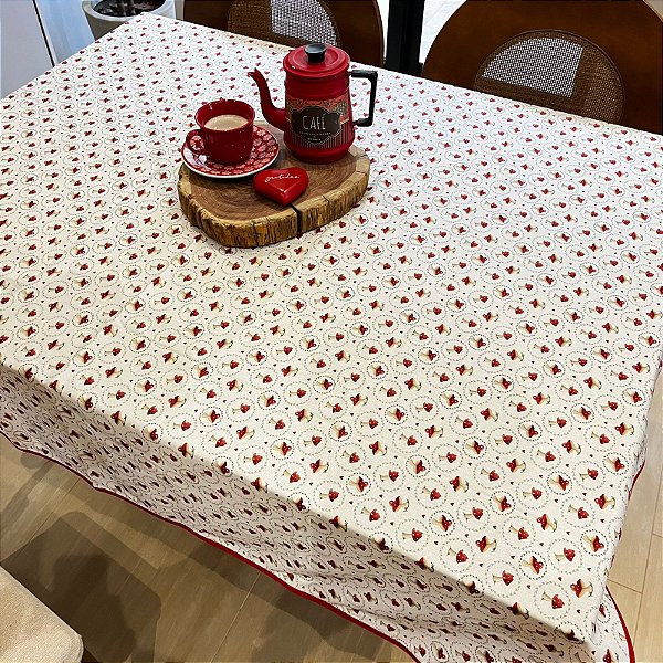 TOALHA DE MESA PARA 4 CADEIRAS S/ CHALE - COGUMELO, 1.40 X 1.40 CM