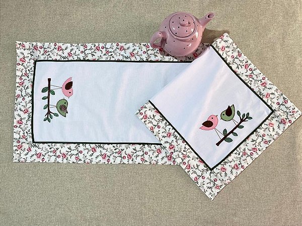 Caminho de Mesa Especial – PASSAROS, 1.10 X 40CM