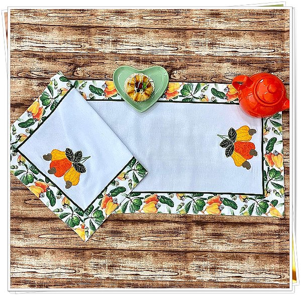 Caminho de Mesa Especial – CAJU, 1.10 X 40CM.