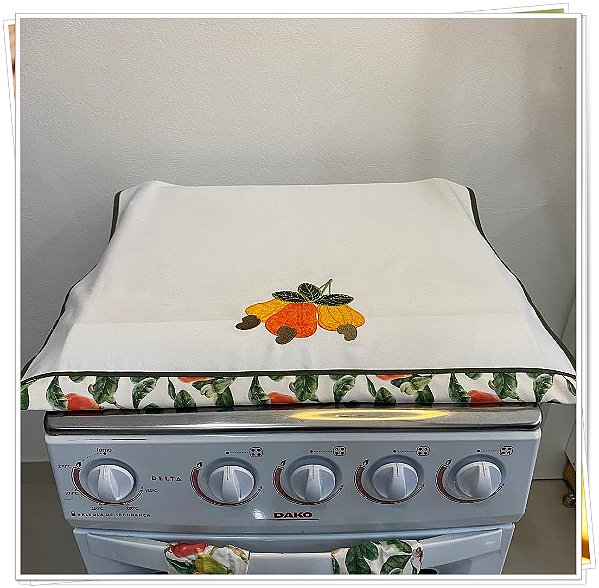 Capa De Fogão 4 Bocas – CAJU, 57cm X 57cm.