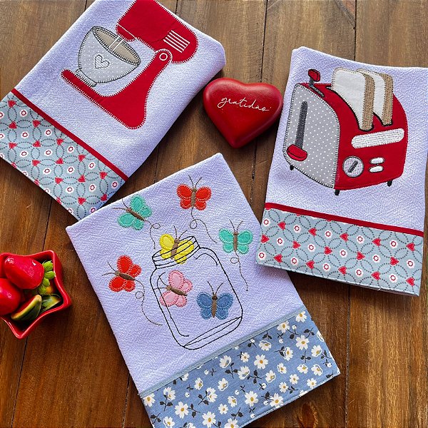 KIT 3 PANO DE PRATO – UTENSILIOS , 65cm x 44cm.